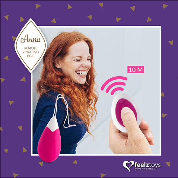 FeelzToys - Anna Vibrerend Ei Remote Donker Roze