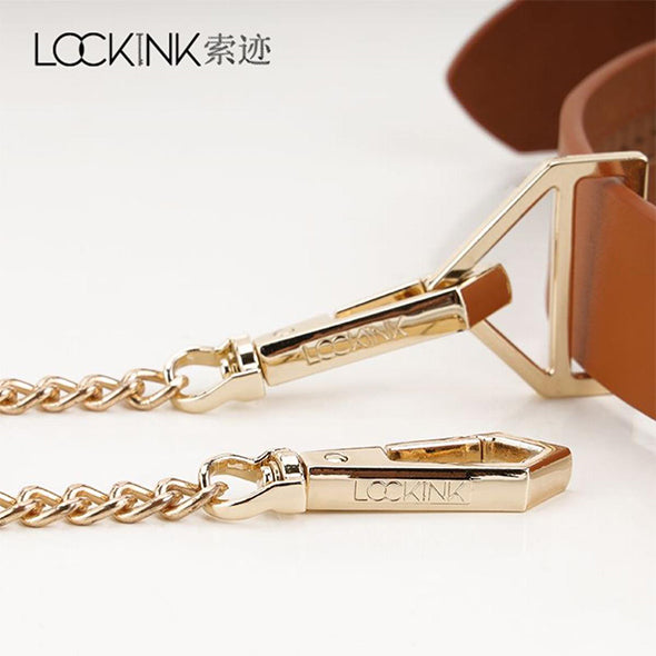 LOCKINK - Halsband mit Leine Set - braun