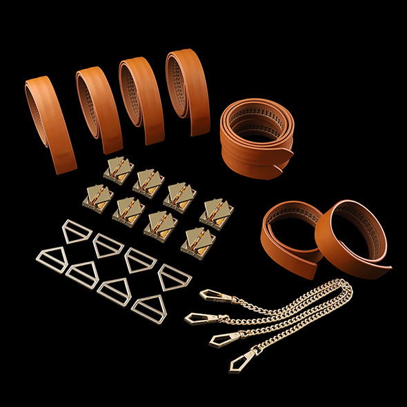 LOCKINK - 8-Bondage-Gurte Fesselset - braun