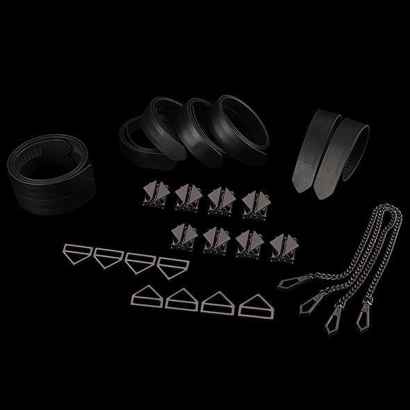 LOCKINK - 8-Bondage-Straps Restraint Set - black