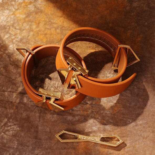 LOCKINK - Ankle and Wrist Cuffs Set - brown