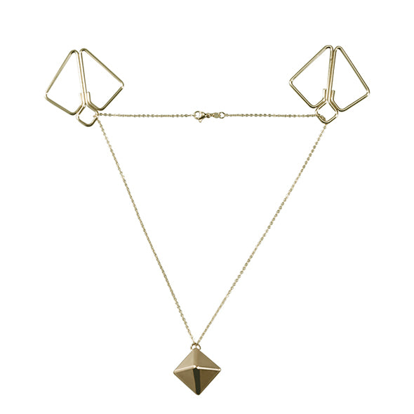 LOCKINK -  Nipple Clamps with Heavy Pendant - gold