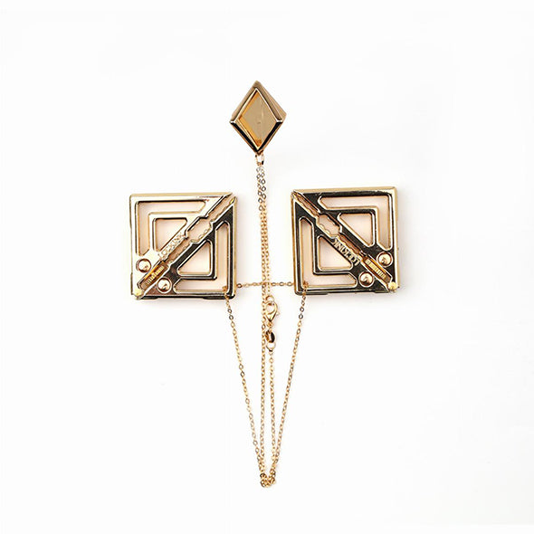 LOCKINK - Verstellbare Brustwarzenklammern mit Lichtanhänger Gold