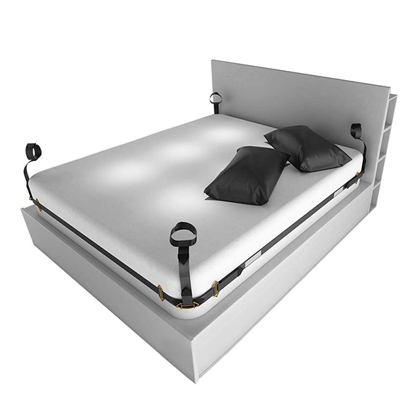 LOCKINK - BDSM Adjustable Bed Restraint Kit Black
