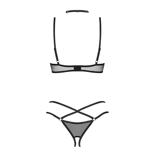 Obsessive - Donarella 3-pcs Crotchless Set Black M/L