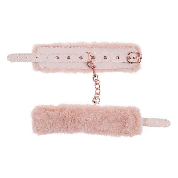 Sportsheets - S&amp;M Peaches ‘n CreaMe Fur Handcuffs Cream
