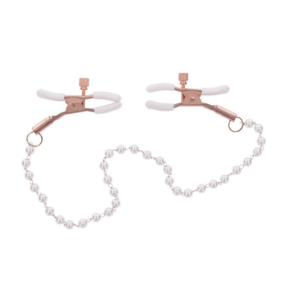 Sportsheets - S&amp;M Peaches ‘n CreaMe Pearl Nipple Clamps Cream