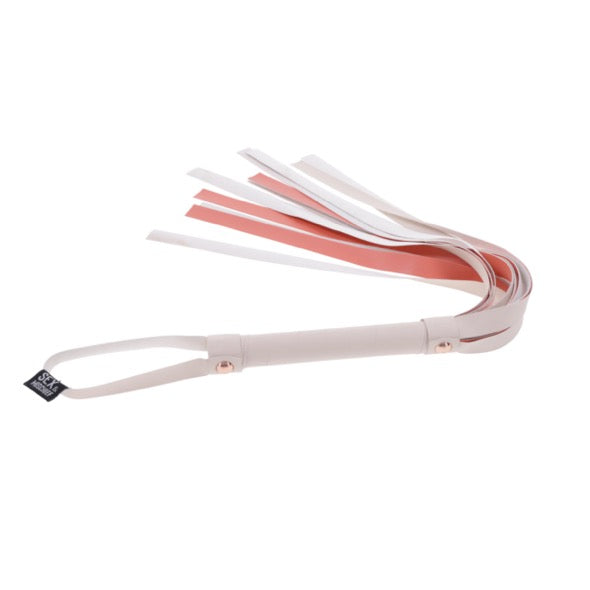 Sportsheets - S&amp;M Peaches ‘n CreaMe Stripe Flogger Cream &amp; Orange
