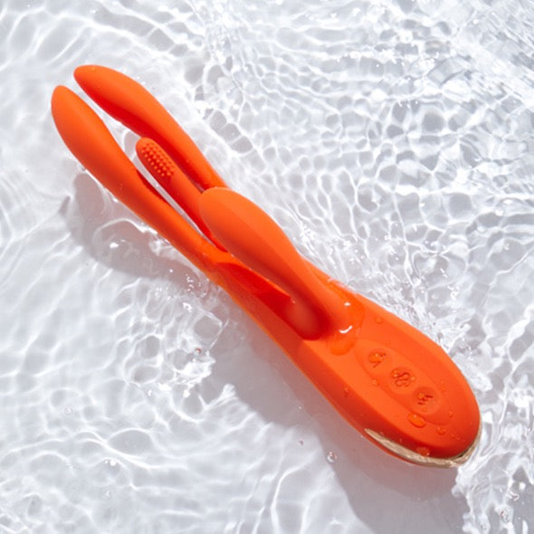 HoneyPlayBox - Terri App-controlled Kinky Finger Tapping Rabbit Vibrator Orange