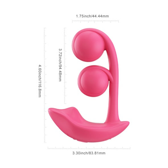 HoneyPlayBox - Melody-Pressure Sensing App-Controlled Twin Balls Clit&amp; G-spot Vibrator Magenta
