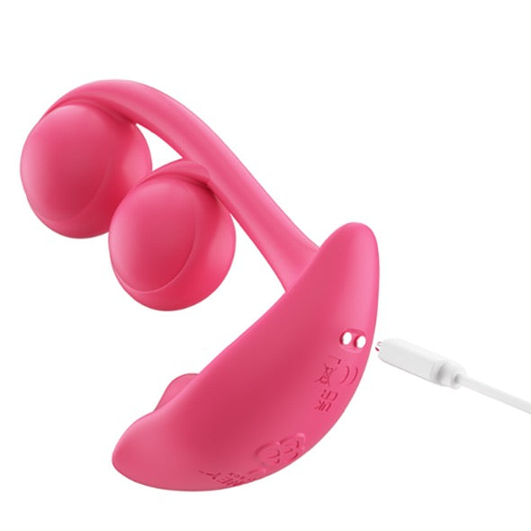 HoneyPlayBox - Melody-Pressure Sensing App-Controlled Twin Balls Clit&amp; G-spot Vibrator Magenta
