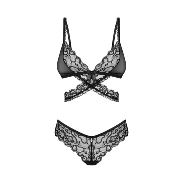 Obsessive - Blomentis 2-pcs set Black XS/S