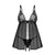 Obsessive - Blomentis babydoll & thong Black XL/2XL