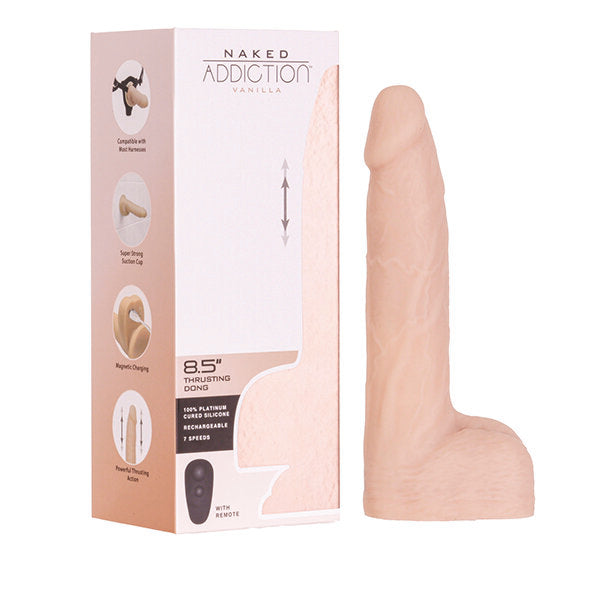 Swan - Naked Addiction 21,6cm Maximum Thrusting &amp; Vibrating Dong Beige