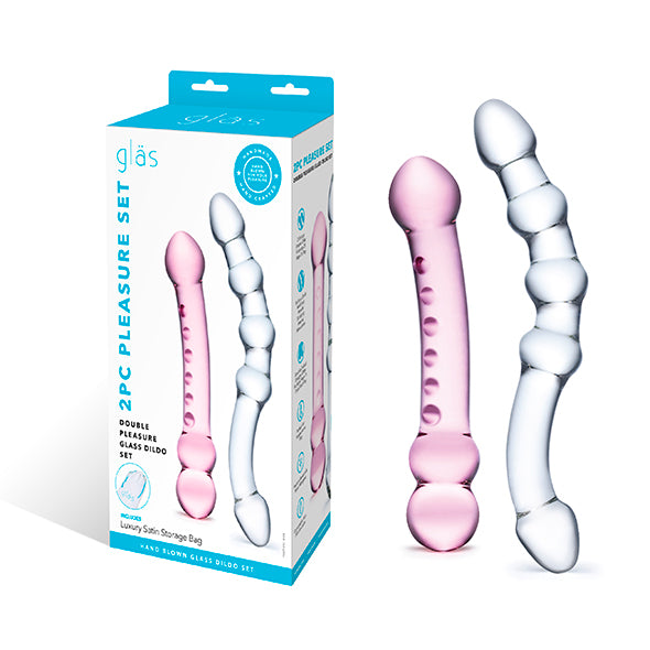 Glass - Pleasure Set Double Pleasure Glasdildo-Set