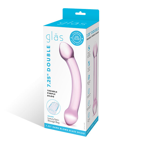 Glas - Double Trouble Purple Glazen Dildo