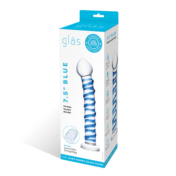 Glas - Glasdildo mit blauer Spirale
