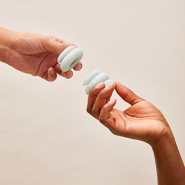 Ohnut - Bagues tampons souples classiques (Lot de 4) Jade