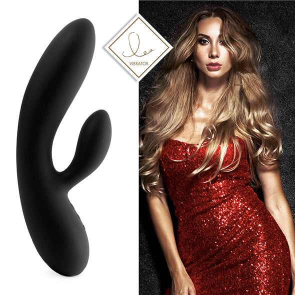 FeelzToys - Lea Rabbit Vibrator Schwarz (Glitter)