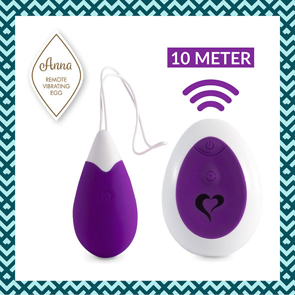 FeelzToys - Oeuf Vibrant Anna Télécommande Violet Foncé