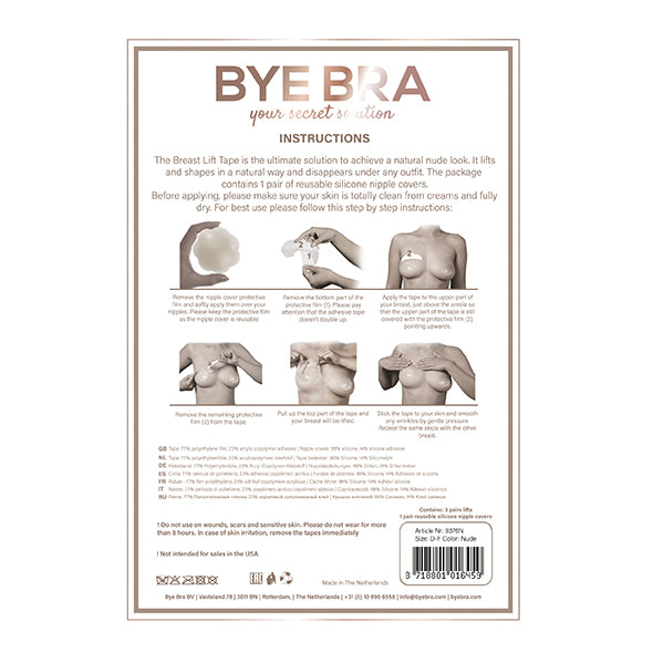 Bye Bra – Bruststraffung &amp; Nippelabdeckungen aus Stoff DF 1 Paar