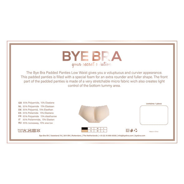 Bye Bra - Slip met Vulling Lage Taille Beige S