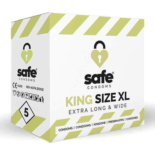 SAFE - Préservatifs King Size XL Extra Longs &amp; Larges (5 pièces)