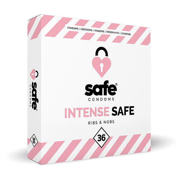 SAFE - Préservatifs Intense Safe Ribs &amp; Nobs (Lot de 36)
