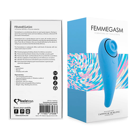 FeelzToys - FemmeGasm Tapping &amp; Tickling Vibrator Turqoise