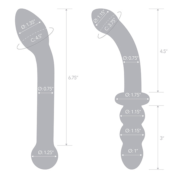 Glas - G-Spot Pleasure Glass Dildo Set 2 st.