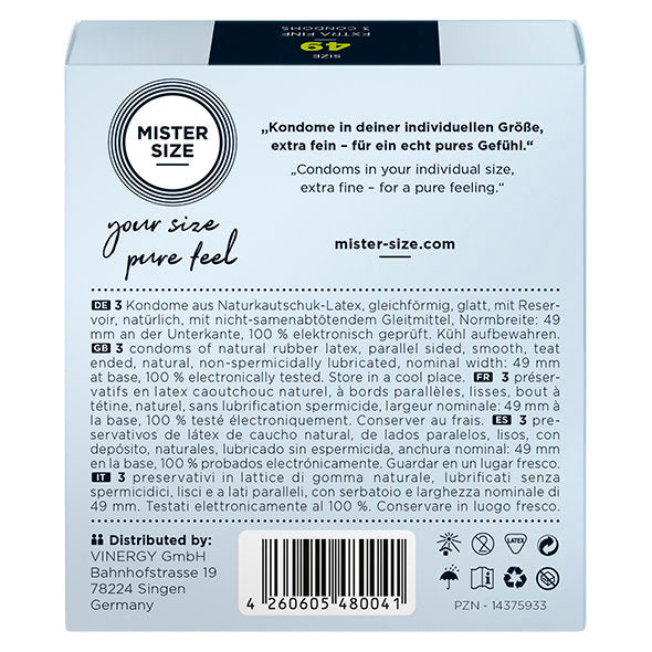 Mister Size - 49 mm Condooms 3 Stuks