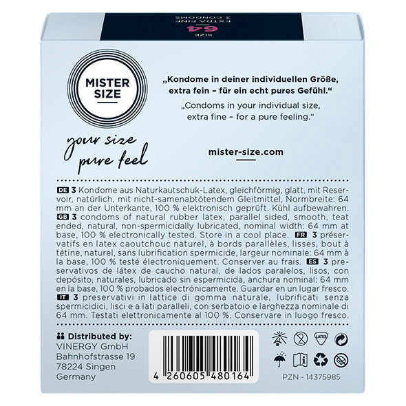 Mister Size - 64 mm Condooms 3 Stuks