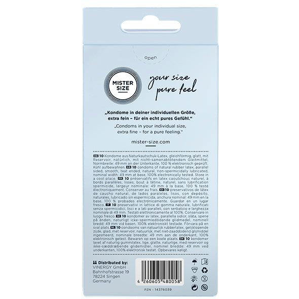 Mister Size - 49 mm Condooms 10 Stuks