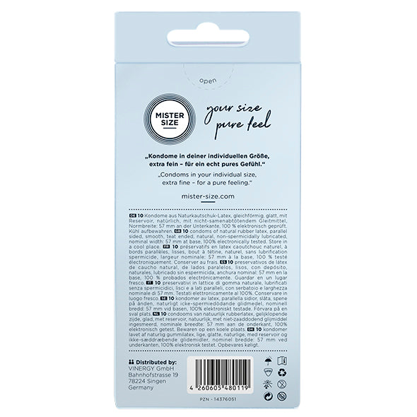 Mister Size - Lot de 10 préservatifs 57 mm