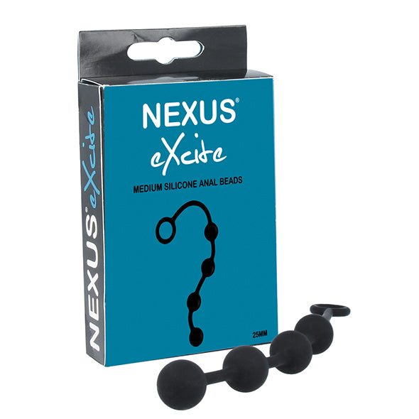 Nexus - Excite Medium Silikon-Analkugeln Schwarz