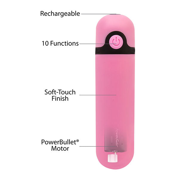 PowerBullet - Balle Vibrante Rechargeable 10 Modes Rose