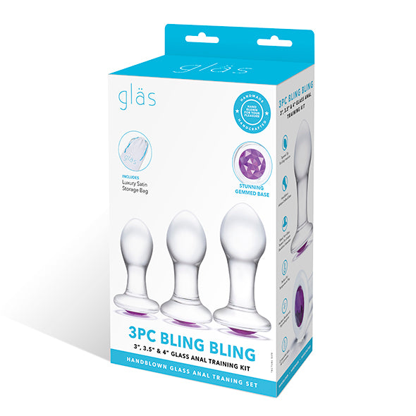 Glass - Bling Bling Glass Kit d'entraînement anal 3 pièces
