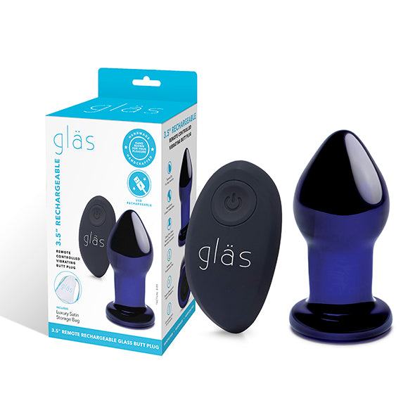 Glass - Plug anal vibrant télécommandé rechargeable