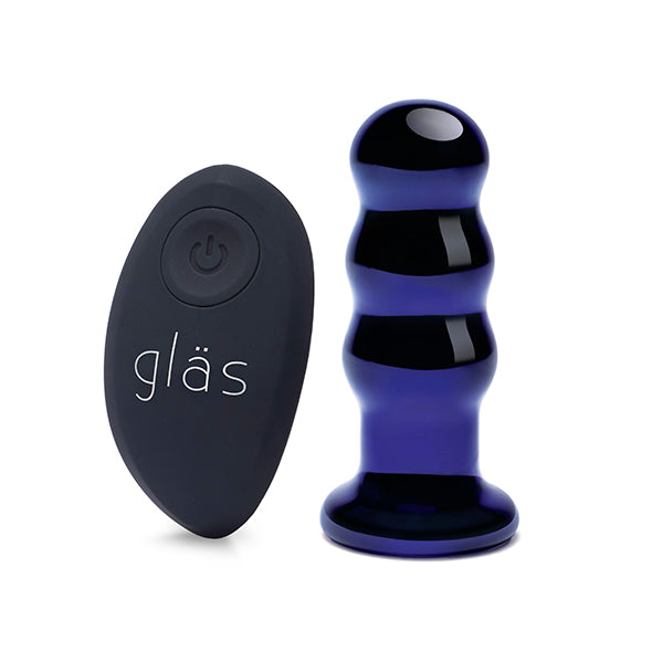 Glass - Plug anal perlé vibrant télécommandé rechargeable