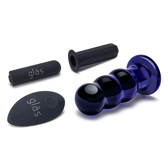 Glass - Plug anal perlé vibrant télécommandé rechargeable