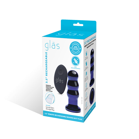 Glas - Rechargeable Remote Controlled  Vibrating Beaded Buttplug