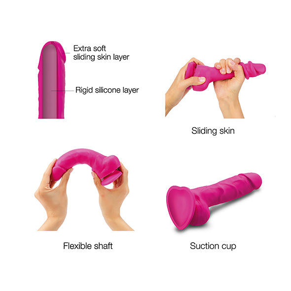 Strap-On-Me - Gode Réaliste Peau Coulissante Fuchsia L