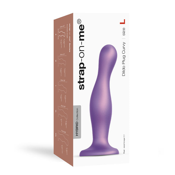 Strap-On-Me - Dildo Plug Curvy Metallic Purple L