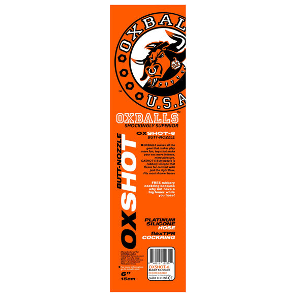 Oxballs - Oxshot Butt-Nozzle Shower Hose 6 inch &amp; Flex Cockring