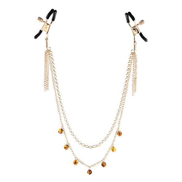 Sportssheets - Pinces à seins à chaînes ambre