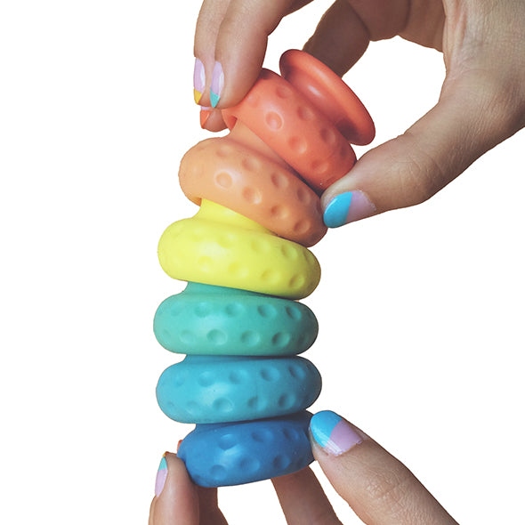 Ohnut – Klassische weiche Pufferringe (4er-Set) Pride Rainbow