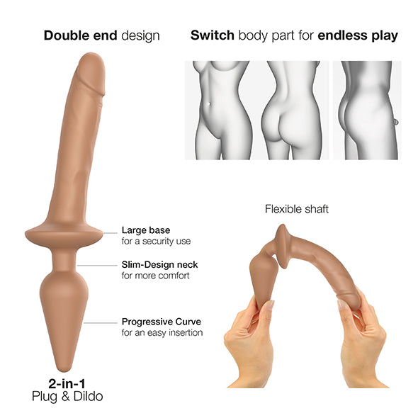 Strap-On-Me - Switch Plug-in Realistischer Dildo Karamell S