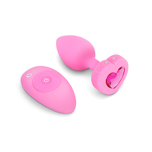 B-Vibe - Vibrierender herzförmiger Analplug S/M Pink