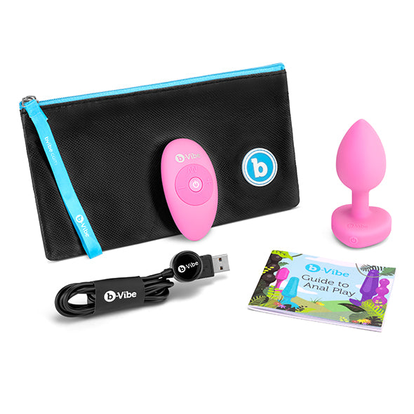 B-Vibe - Vibrierender herzförmiger Analplug S/M Pink