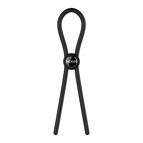 Nexus - Forge Single Adjustable Lasso Silicone Cock Ring Zwart